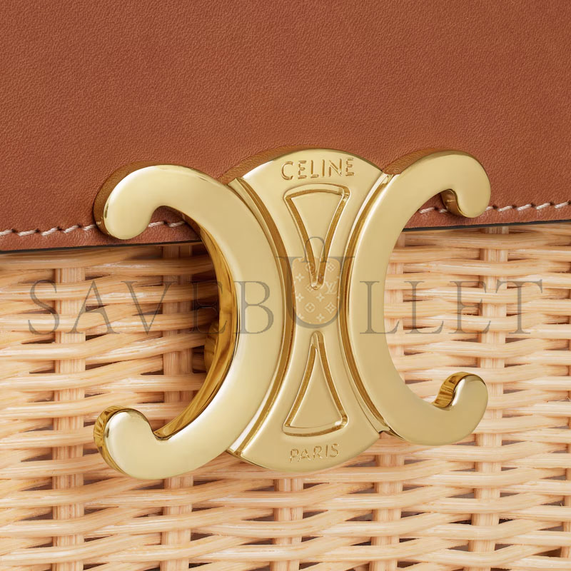 Ce1i*e teen garance wicker and natural cowhide handbags 119672fuo.02nt ‎(18.5*13.5*7cm)
